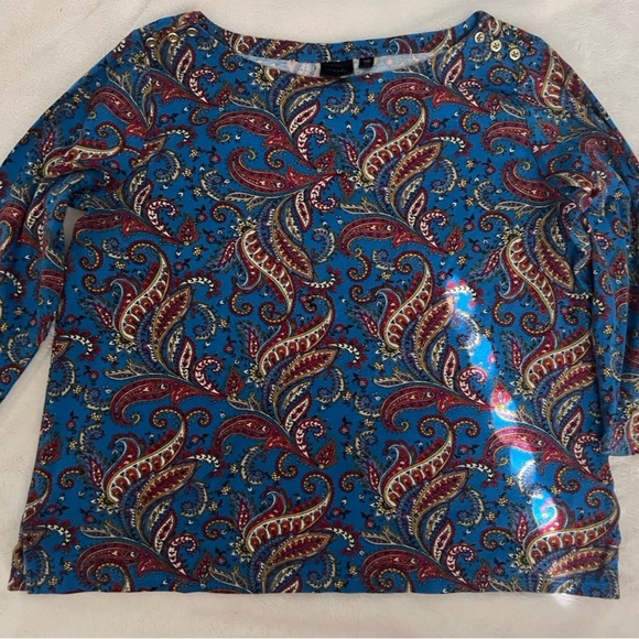 Rafaella Blue and Red Paisley Blouse - Picture 1 of 2